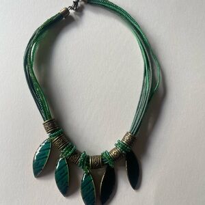 Green Leaf Pendant Necklace